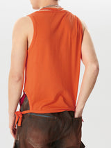 Mens Solid Cutout Waist Rope Sleeveless Vest SKUK45274