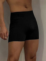 Men's Athletic Workout Compression High Stretch Peach Hip Seam Mini Length Biker Short SKUL83192
