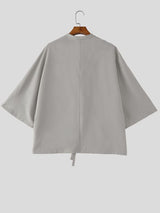 Men's Double Ribbon Bow-Ties Wide Flared Sleeves Cardigan SKUL62024