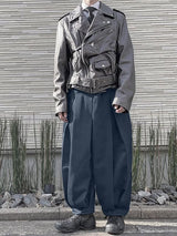 Men's Solid Color Pleated Loose Fit Pant SKUL48781