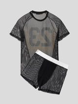 Mens Digital Print Gradient Two Pieces Outfit SKUL16795