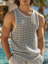 Mens Solid Color Sheer Mesh Tank SKUL08550