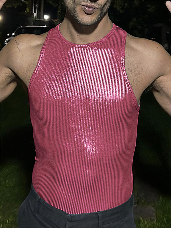 Mens Glitter Crew Neck Sleeveless Vest SKUK48113