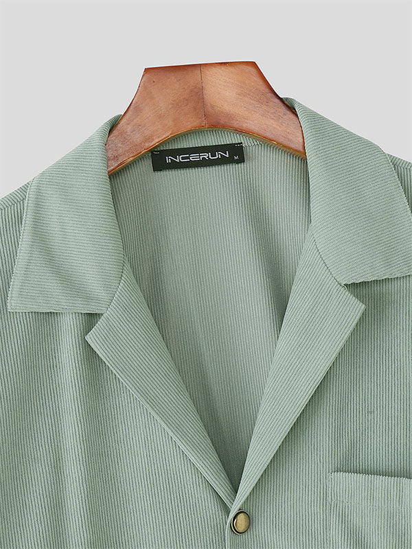 Men's Casual Corduroy Two Pieces Outfit SKUL23595