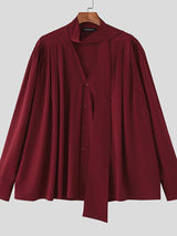 Men's Deconstructed Ribbon Long Sleeve Shirt SKUL37673