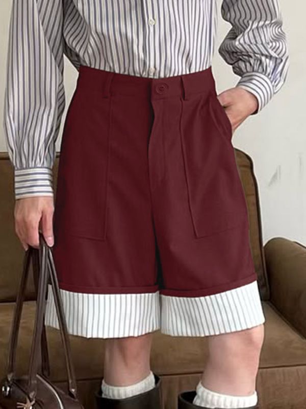 Men's Striped Contrast Casual Short SKUL48726