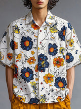 Mens Colorful Floral Print Short Sleeve Shirt SKUL17004