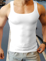 Mens Solid Color Sporty Sleeveless Tank SKUK90395