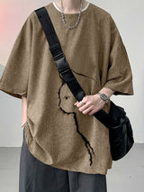 Men's Vintage Cityboy Cat Graphic Oversized Short Sleeve T-shirt SKUL68416
