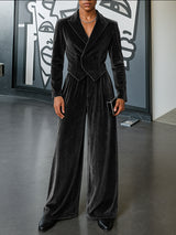 Men's Solid Color Casual Two Pieces Outfit SKUL30641