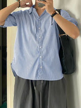 Men's Striped Casual Short Sleeve Shirt SKUL54704