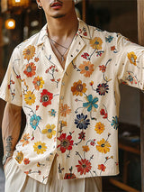 Mens Floral Print Short Sleeve Shirt SKUL07494
