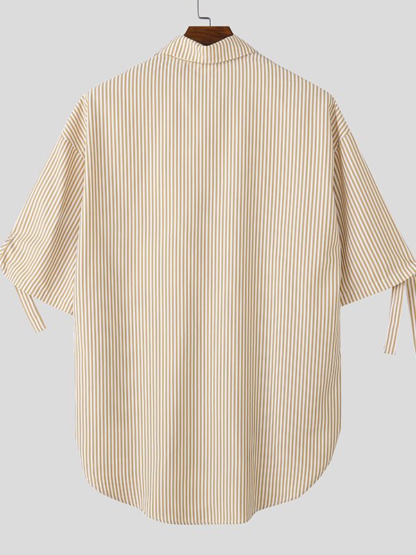 Men's Bow Tie Stripe Half Sleeve Shirt SKUL41034