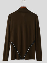 Mens Solid Color Slim Fit Casual Long Sleeve Shirt SKUK99915