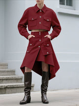 Men's Deconstructed Casual Cropped Two Pieces Outfit SKUL35341