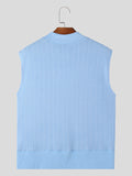 Mens Solid Cutout See Through Sleeveless Vest SKUK58948