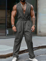 Mens Minimalist Solid Color Jumpsuit SKUK77339