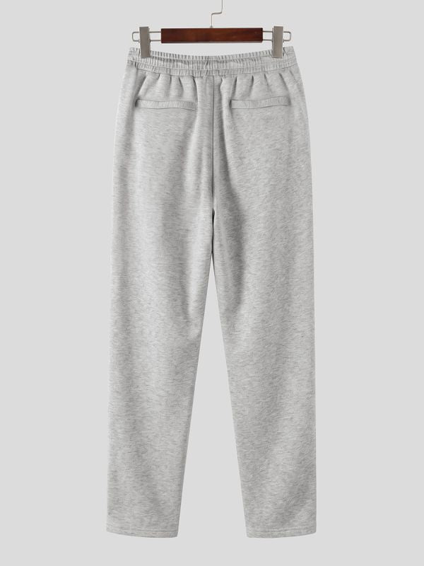 Men's Athletic Gym Drawstring Elastic Waist Butt Contouring Tapered Leg Full Length Pant SKUL83491