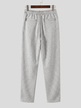 Men's Athletic Gym Drawstring Elastic Waist Butt Contouring Tapered Leg Full Length Pant SKUL83491