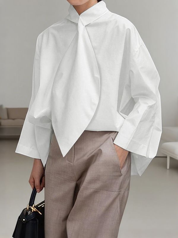 Men's Deconstructed Tie Long Sleeve Shirt SKUL32851