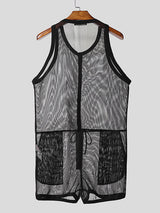Men's Sheer Mesh Sleeveless Bodysuit SKUL20266