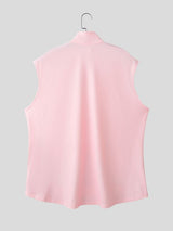 Men's Avant-Garde Pixelated Digital Graphic Quarter-Zip Tank SKUL61164