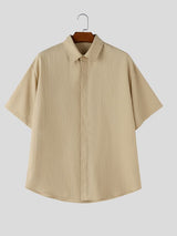 Men's Vintage Japanese Style Relaxed Short Sleeve Casual Shirt SKUL75719