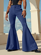 Men's Solid Color Stretch Flared Pant SKUL23731