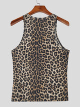 Men's Leopard Print Textured Tank SKUL46089