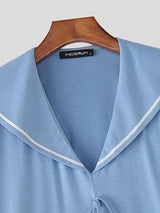 Men's Casual Sailor Collar Long Sleeve T-shirt SKUL46015