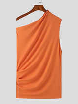 Mens Stylish Deconstructed Solid Color Sleeveless Tank SKUK67169