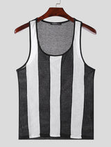 Mens Sexy Striped U-Neck Sleeveless Tank SKUK66893