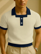 Mens Color Block Textured Short Sleeve Shirt SKUL16887