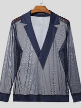 Men's Sheer Mesh Long Sleeve T-shirt SKUL54088