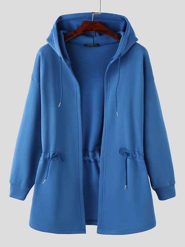 Mens Solid Color Long-Sleeve Hoodie SKUK76191