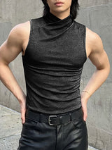 Men's Shiny Solid Color Slim Fit Tank SKUL51878