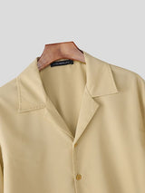 Men's Solid Color Casual Short Sleeve Shirt SKUL39365