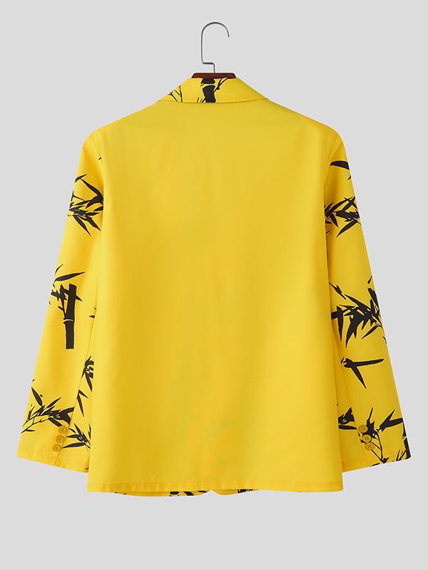 Men's Bamboo Print Long Sleeve Blazer SKUL37521