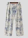 Mens Floral Print Casual Wide-Legged Pants SKUK56408