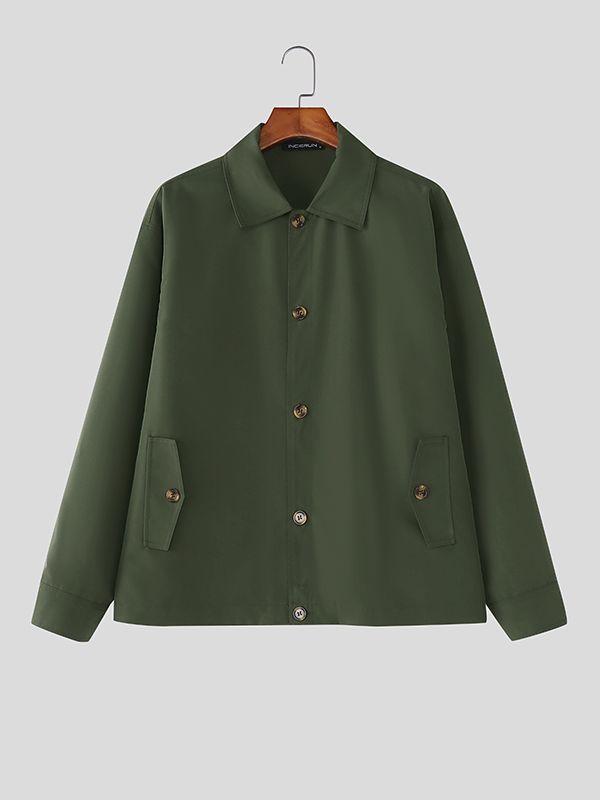 Men's Solid Color Loose Long Sleeve Jacket SKUL42406