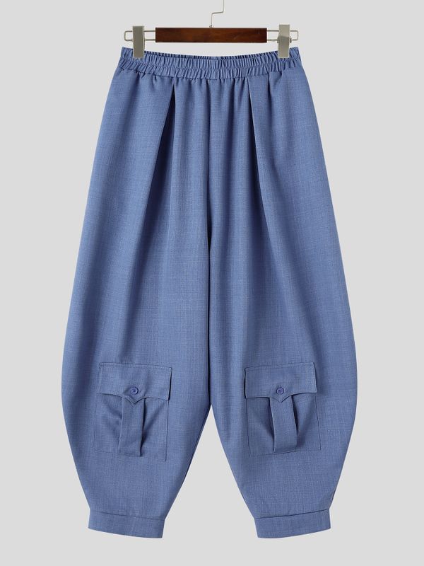 Men's Japanese Utility City Walk Pleated Low Flap Pocket Balloon Cargo Pant SKUL83985