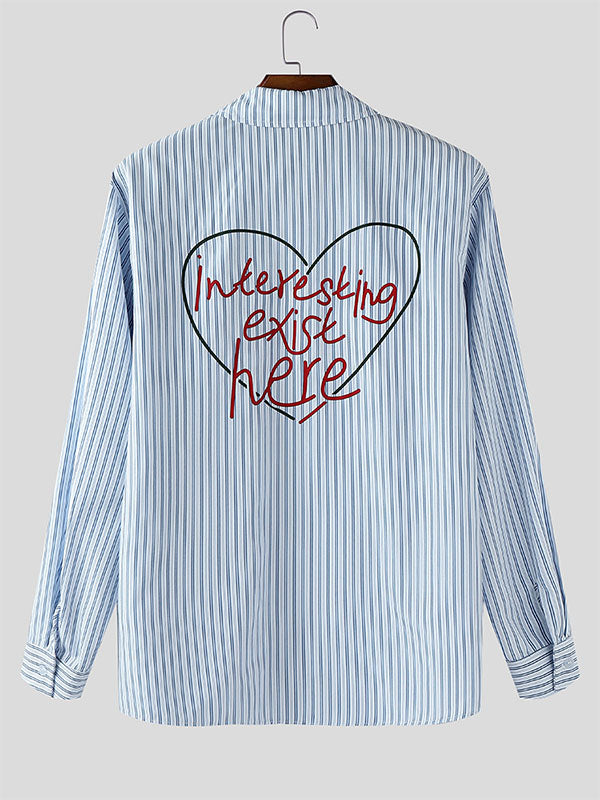 Men's Stripe Casual Long Sleeve Shirt SKUL27342