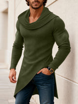 Men's Textured Long Hem Long Sleeve T-Shirt SKUL45221