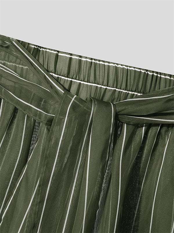 Mens Solid Color Pleated Wide-Leg Pant SKUL05274