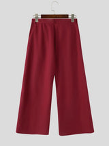 Men's Sheer Mesh Patchwork Slit Wide Leg Pant SKUL57159