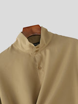 Men's Deconstructed Asymmetrical Placket Long Sleeve Shirt SKUL52021