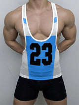 Men's "23" Graphic Deep Scoop Mesh Panel Tank SKUL53030