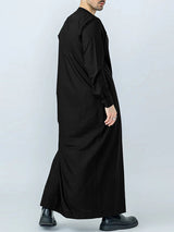 Mens Solid Long Sleeve Muslim Robe SKUK28591