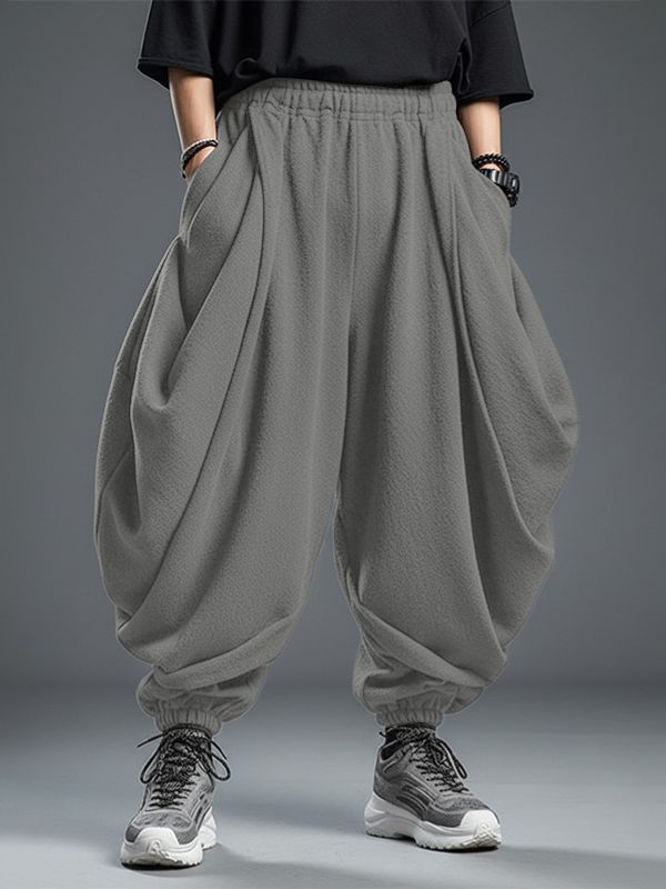 Men's Casual Oversized Loose Textured Pant SKUL48787