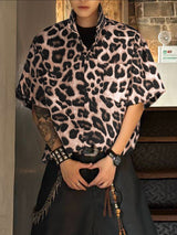 Men's Wild Retro Palette All-Over Leopard Print Short Sleeve Shirt SKUL72787